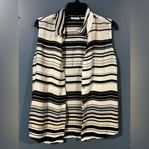 Liz Claiborne Black and White Striped Blouse